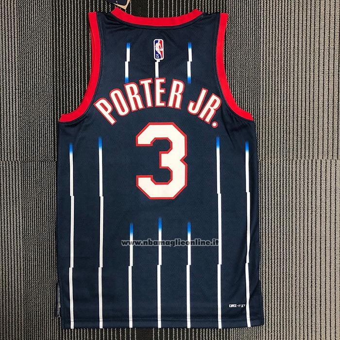 Maglia Houston Rockets Kevin Porter JR. #3 Citta 2021-22 Blu